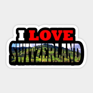 I Love Switzerland Village Mountain Sticker